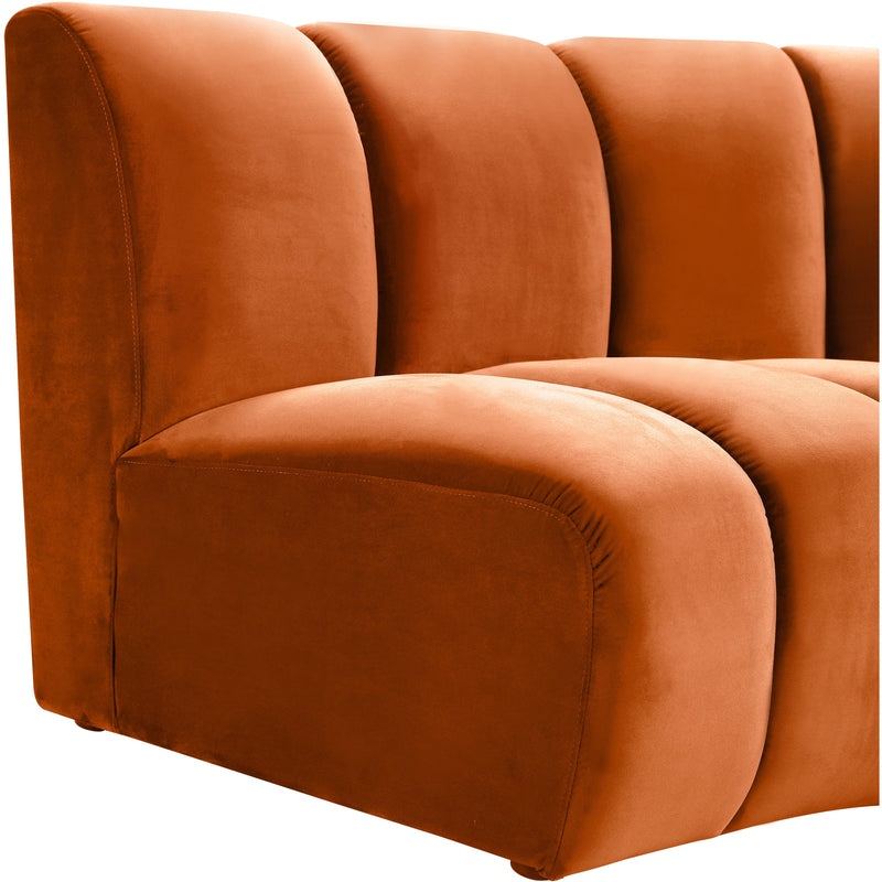 Meridian Infinity Cognac Velvet 4pc. Modular Sectional IMAGE 7