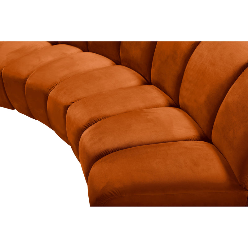 Meridian Infinity Cognac Velvet 4pc. Modular Sectional IMAGE 9