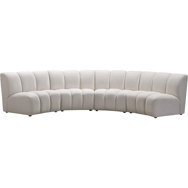 Meridian Infinity Cream Velvet 4pc. Modular Sectional IMAGE 1