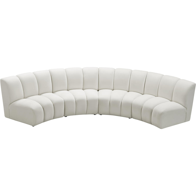 Meridian Infinity Cream Velvet 4pc. Modular Sectional IMAGE 2