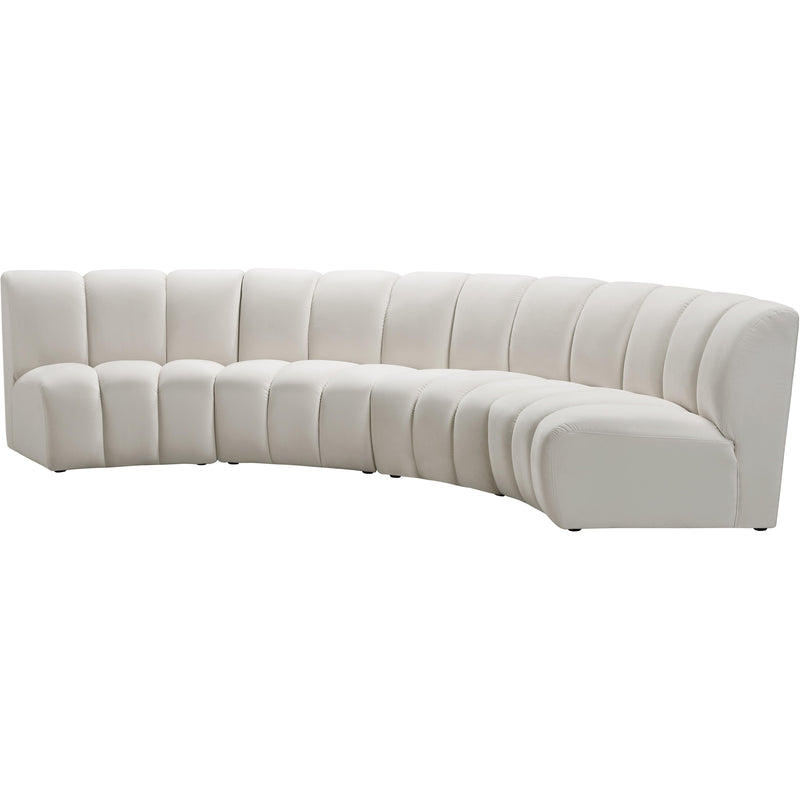 Meridian Infinity Cream Velvet 4pc. Modular Sectional IMAGE 3