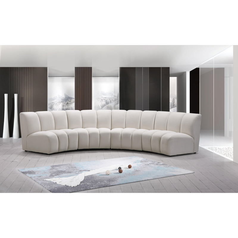 Meridian Infinity Cream Velvet 4pc. Modular Sectional IMAGE 8