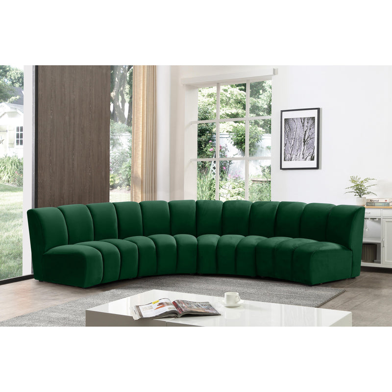 Meridian Infinity Green Velvet 4pc. Modular Sectional IMAGE 11