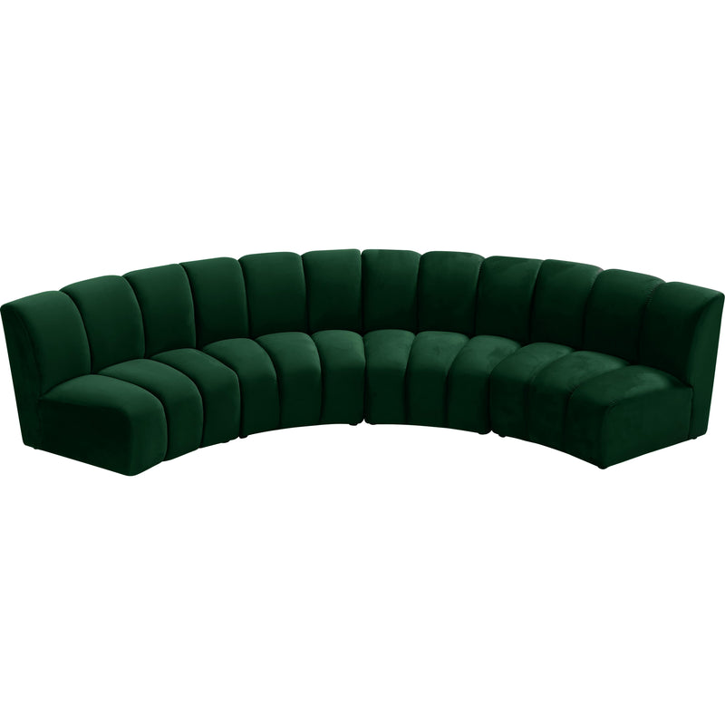 Meridian Infinity Green Velvet 4pc. Modular Sectional IMAGE 2