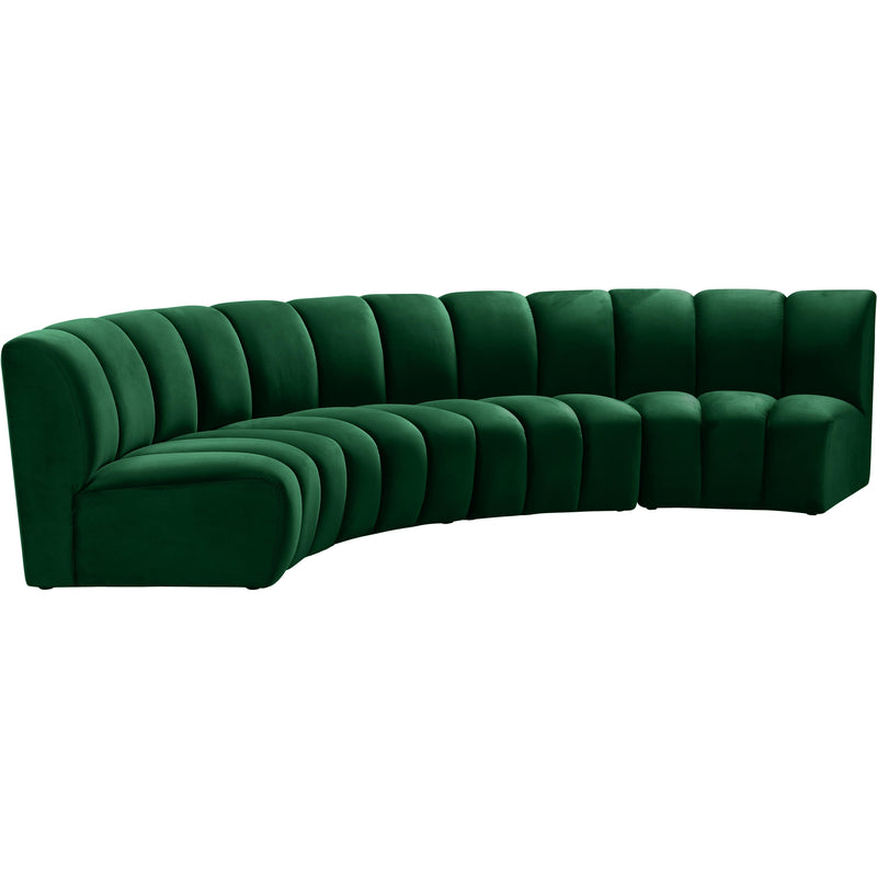 Meridian Infinity Green Velvet 4pc. Modular Sectional IMAGE 3