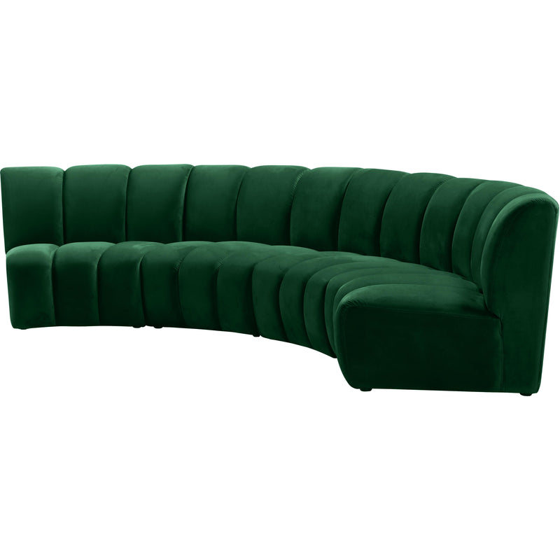 Meridian Infinity Green Velvet 4pc. Modular Sectional IMAGE 4