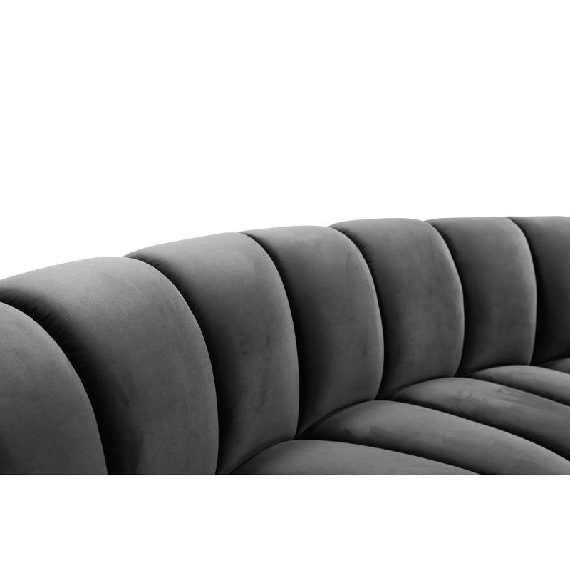 Meridian Infinity Grey Velvet 4pc. Modular Sectional IMAGE 8