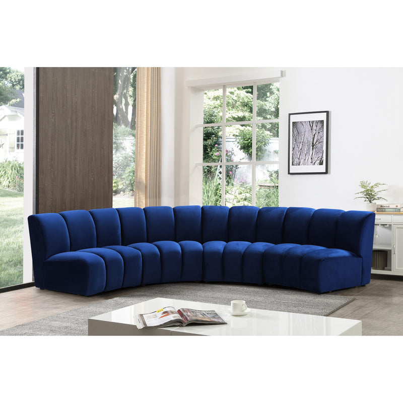 Meridian Infinity Navy Velvet 4pc. Modular Sectional IMAGE 11