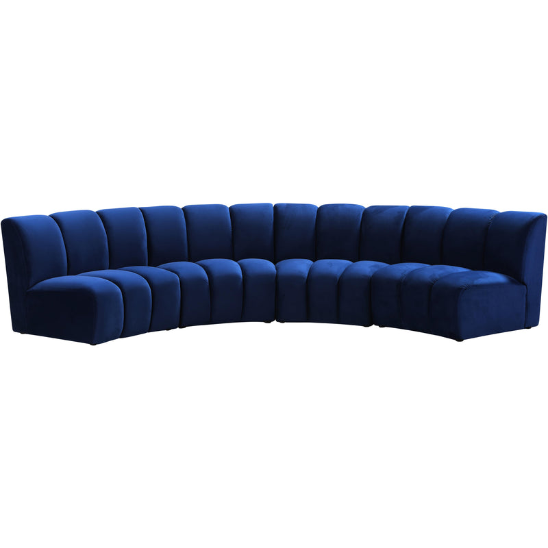 Meridian Infinity Navy Velvet 4pc. Modular Sectional IMAGE 1