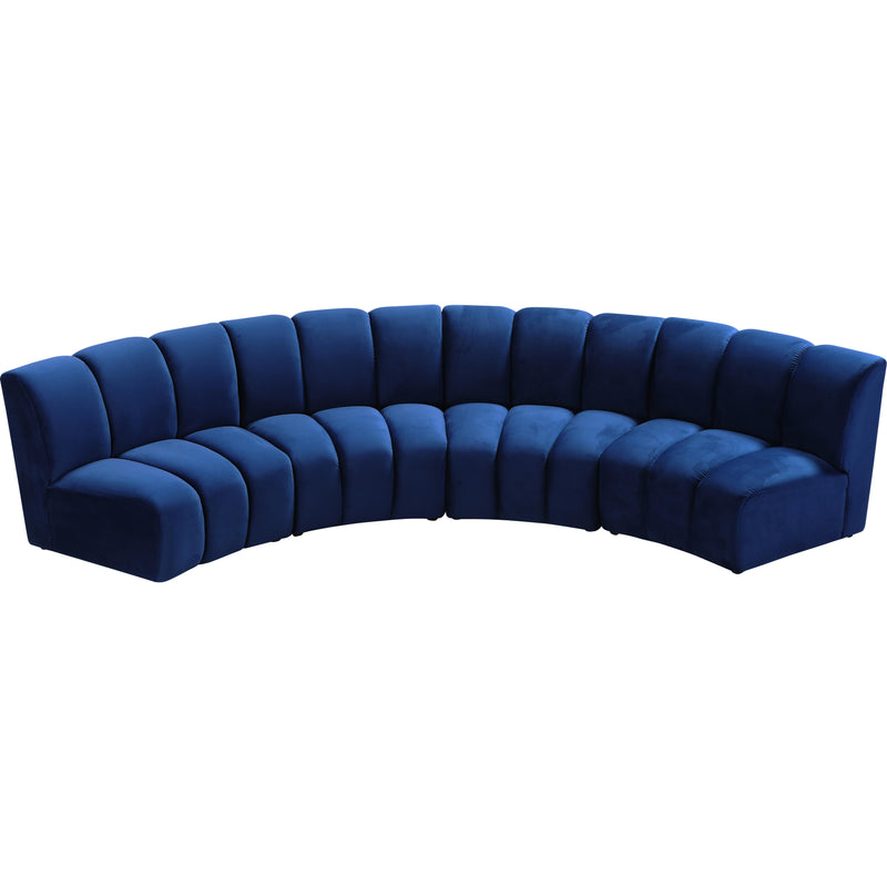 Meridian Infinity Navy Velvet 4pc. Modular Sectional IMAGE 2