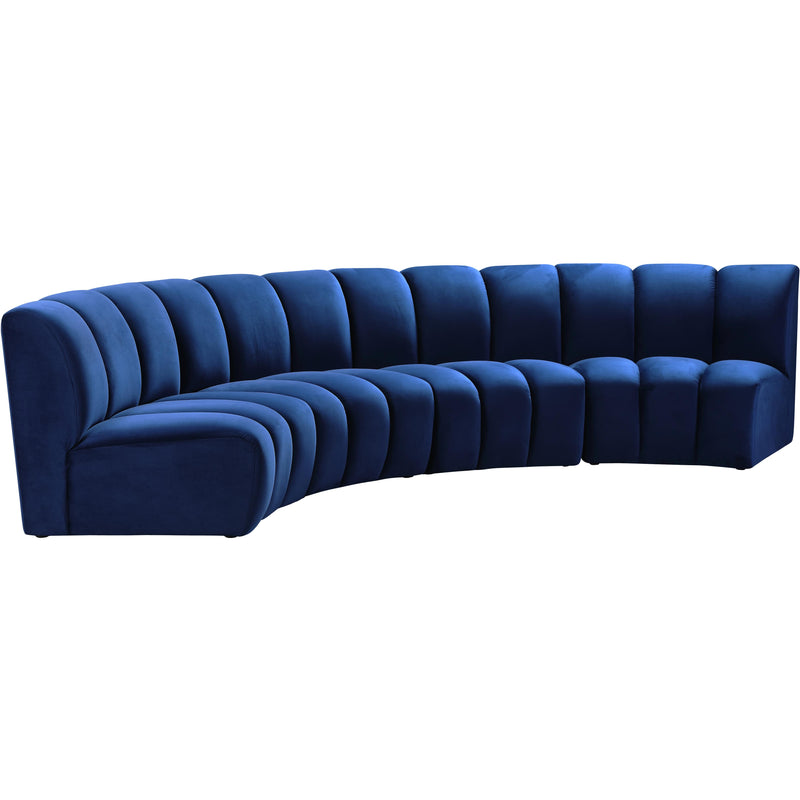 Meridian Infinity Navy Velvet 4pc. Modular Sectional IMAGE 3