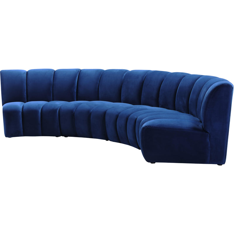 Meridian Infinity Navy Velvet 4pc. Modular Sectional IMAGE 4