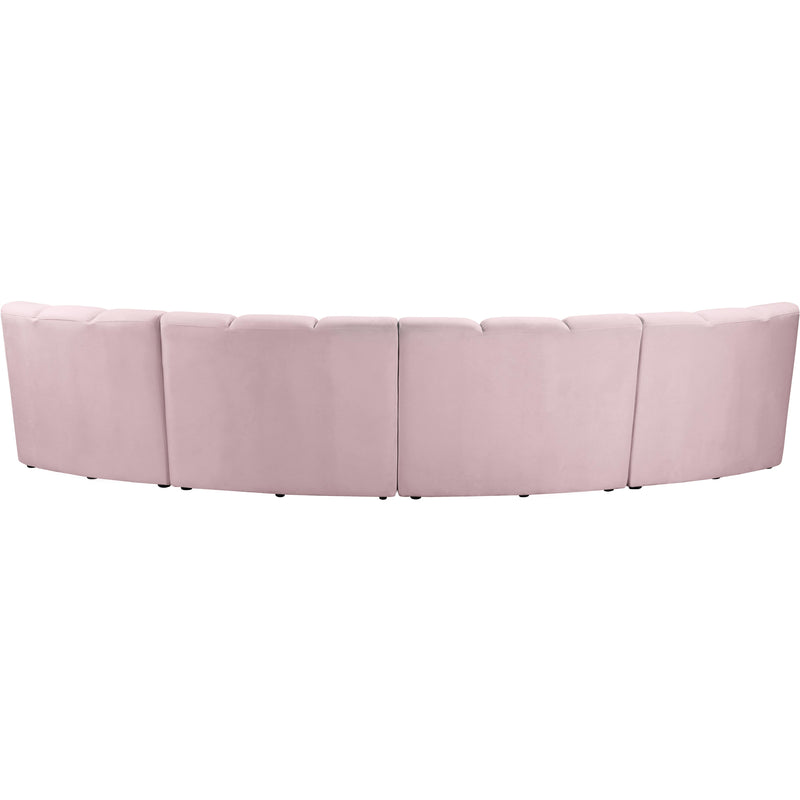 Meridian Infinity Pink Velvet 4pc. Modular Sectional IMAGE 5