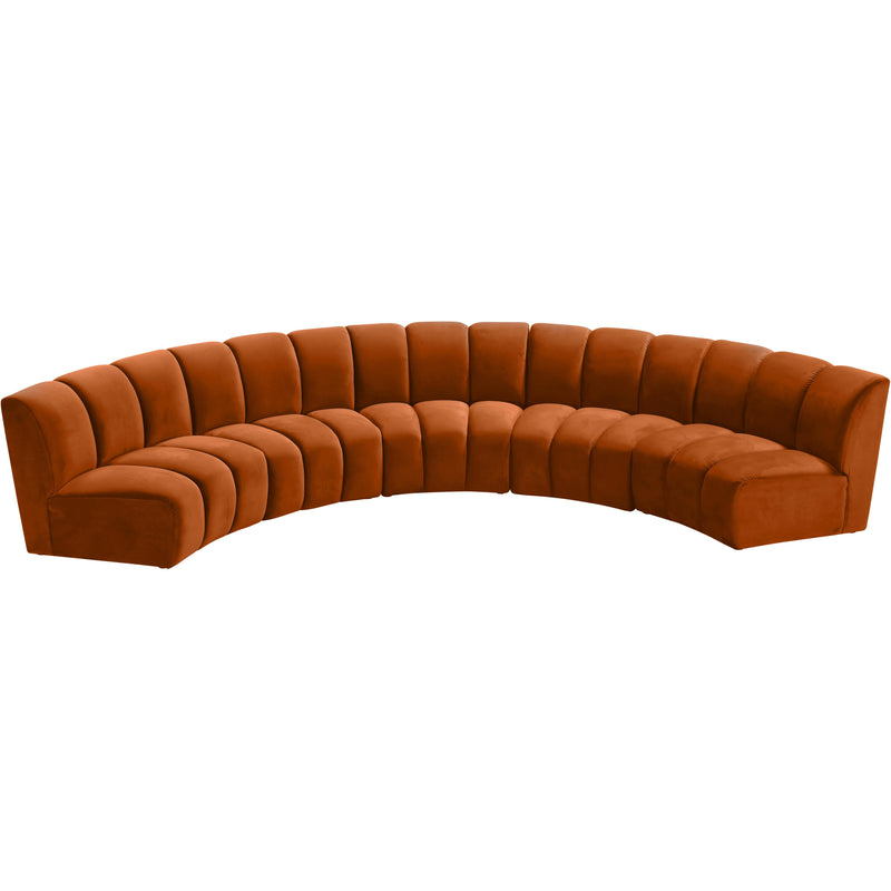 Meridian Infinity Cognac Velvet 5pc. Modular Sectional IMAGE 2