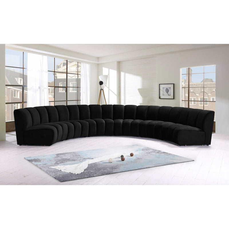 Meridian Infinity Black Velvet 6pc. Modular Sectional IMAGE 12