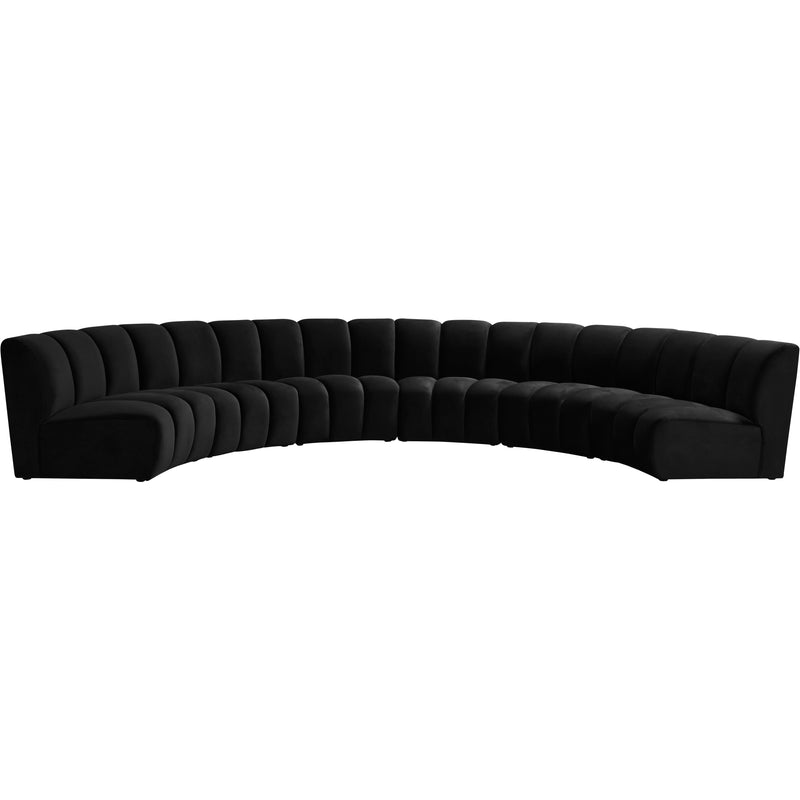 Meridian Infinity Black Velvet 6pc. Modular Sectional IMAGE 1