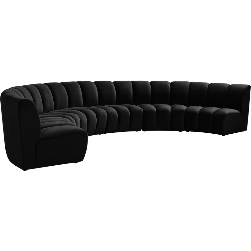 Meridian Infinity Black Velvet 6pc. Modular Sectional IMAGE 3