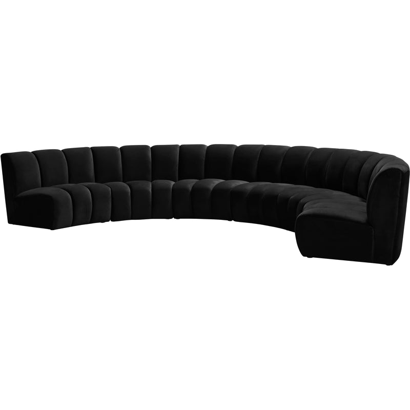 Meridian Infinity Black Velvet 6pc. Modular Sectional IMAGE 4