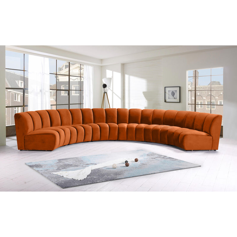 Meridian Infinity Cognac Velvet 6pc. Modular Sectional IMAGE 12