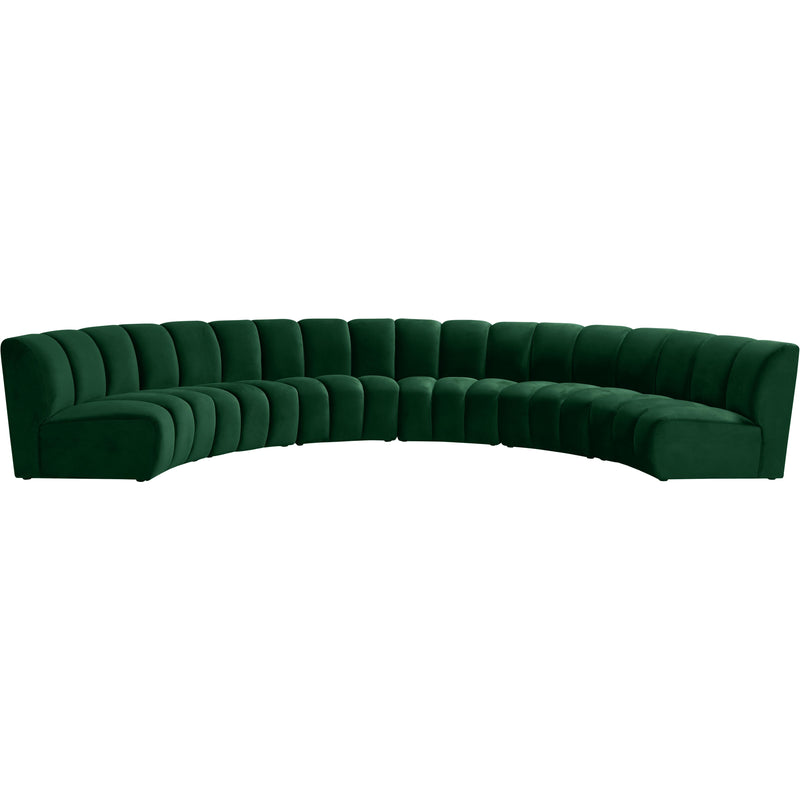 Meridian Infinity Green Velvet 6pc. Modular Sectional IMAGE 1