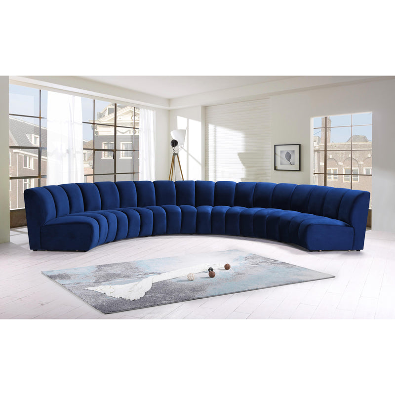 Meridian Infinity Navy Velvet 6pc. Modular Sectional IMAGE 12