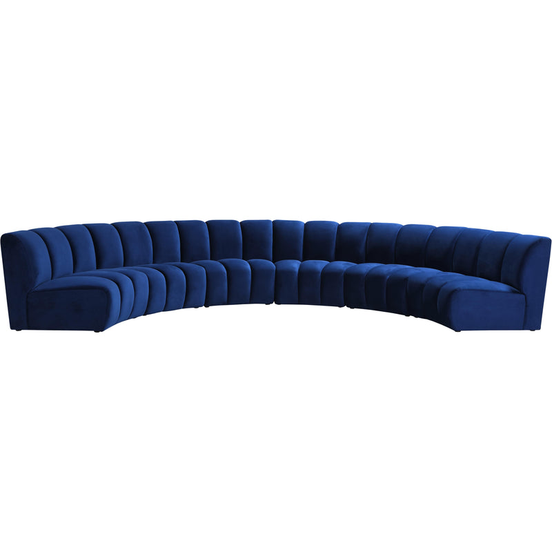 Meridian Infinity Navy Velvet 6pc. Modular Sectional IMAGE 1