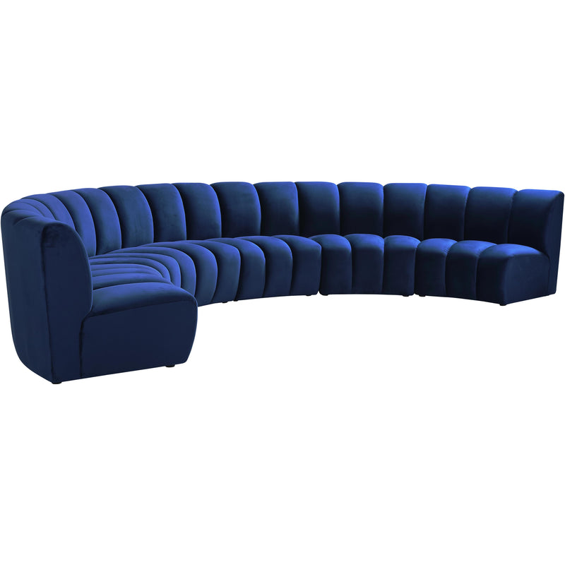 Meridian Infinity Navy Velvet 6pc. Modular Sectional IMAGE 3