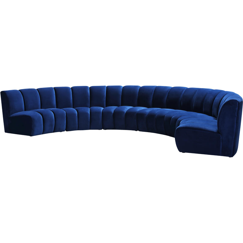 Meridian Infinity Navy Velvet 6pc. Modular Sectional IMAGE 4