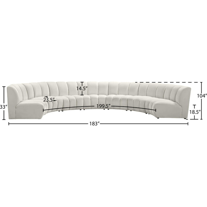 Meridian Infinity Cream Velvet 7 pc Modular Sectional IMAGE 10