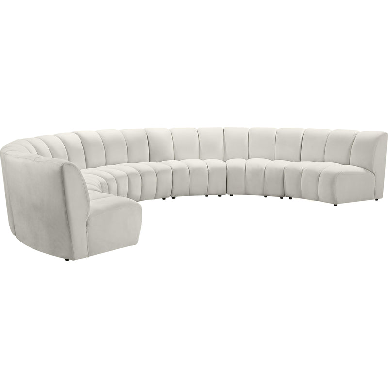 Meridian Infinity Cream Velvet 7pc. Modular Sectional IMAGE 2