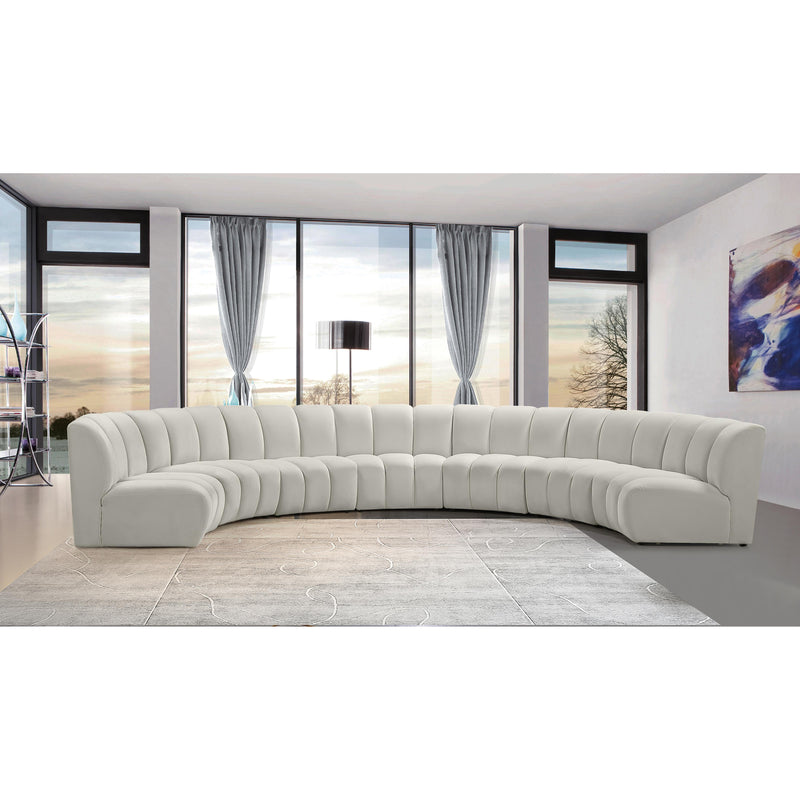 Meridian Infinity Cream Velvet 7pc. Modular Sectional IMAGE 9