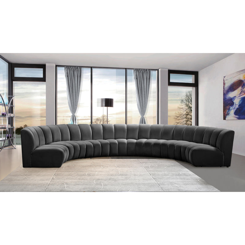 Meridian Infinity Grey Velvet 7pc. Modular Sectional IMAGE 10