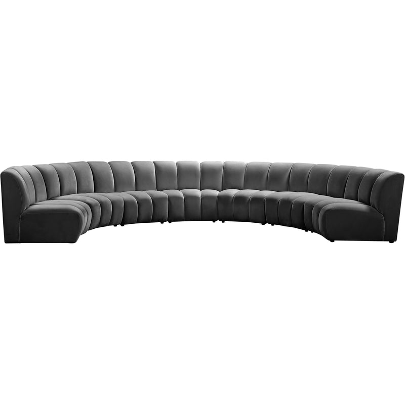 Meridian Infinity Grey Velvet 7pc. Modular Sectional IMAGE 1