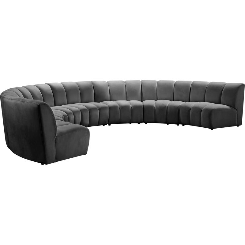 Meridian Infinity Grey Velvet 7pc. Modular Sectional IMAGE 2