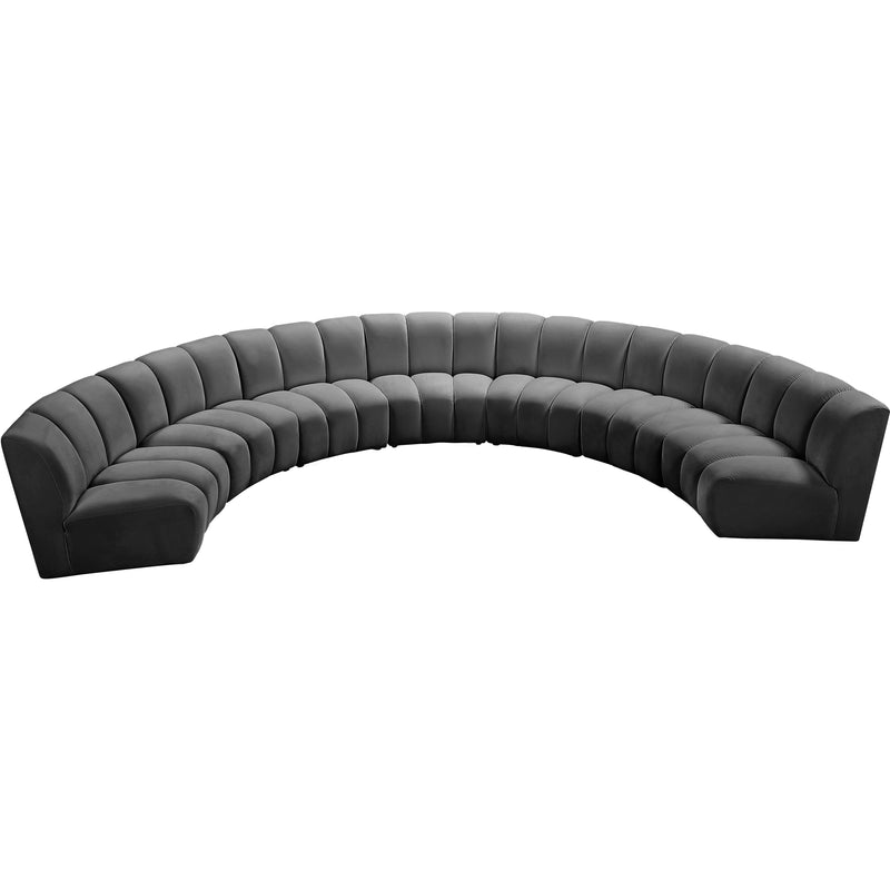 Meridian Infinity Grey Velvet 7pc. Modular Sectional IMAGE 3