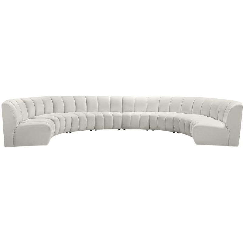 Meridian Infinity Cream Velvet 8pc. Modular Sectional IMAGE 1