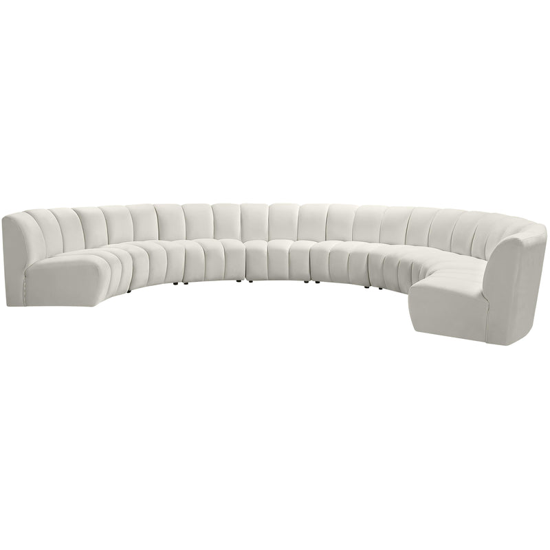 Meridian Infinity Cream Velvet 8pc. Modular Sectional IMAGE 2