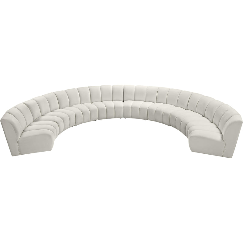 Meridian Infinity Cream Velvet 8pc. Modular Sectional IMAGE 3