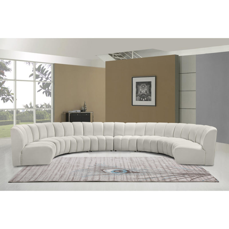 Meridian Infinity Cream Velvet 8pc. Modular Sectional IMAGE 9