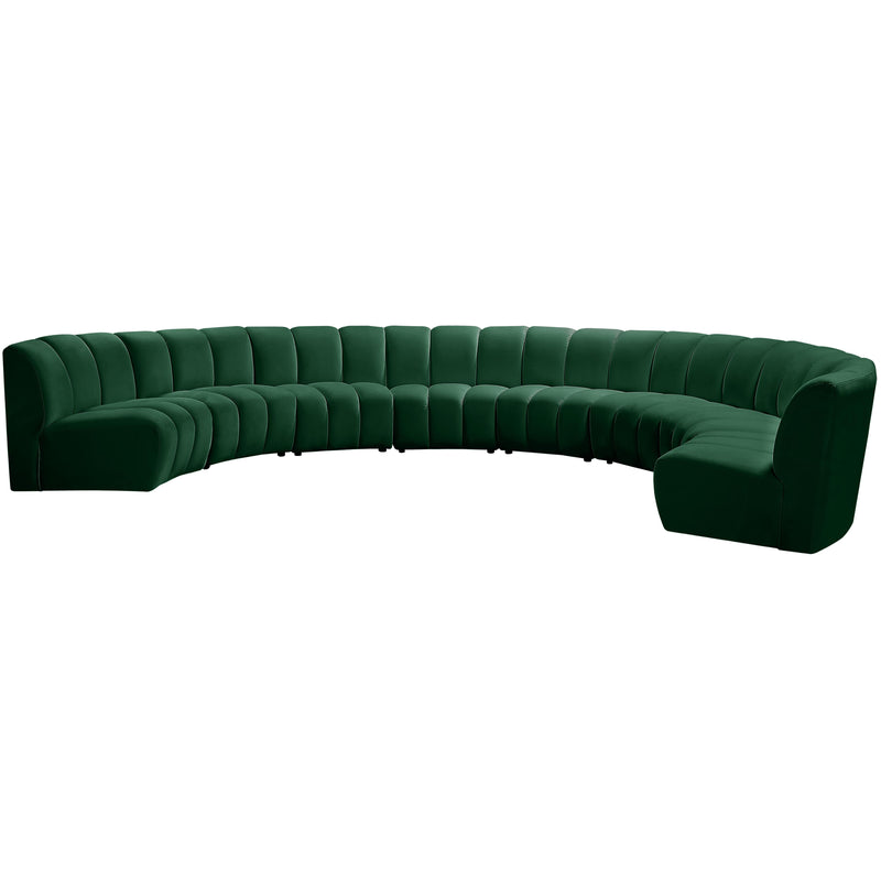 Meridian Infinity Green Velvet 8pc. Modular Sectional IMAGE 2