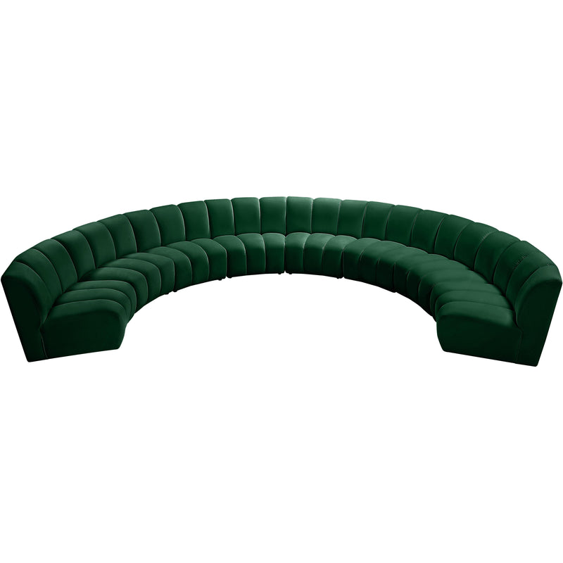 Meridian Infinity Green Velvet 8pc. Modular Sectional IMAGE 3