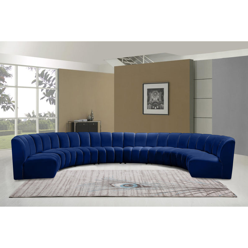 Meridian Infinity Navy Velvet 8pc. Modular Sectional IMAGE 10