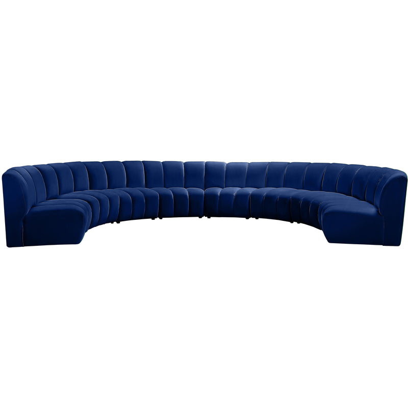 Meridian Infinity Navy Velvet 8pc. Modular Sectional IMAGE 1