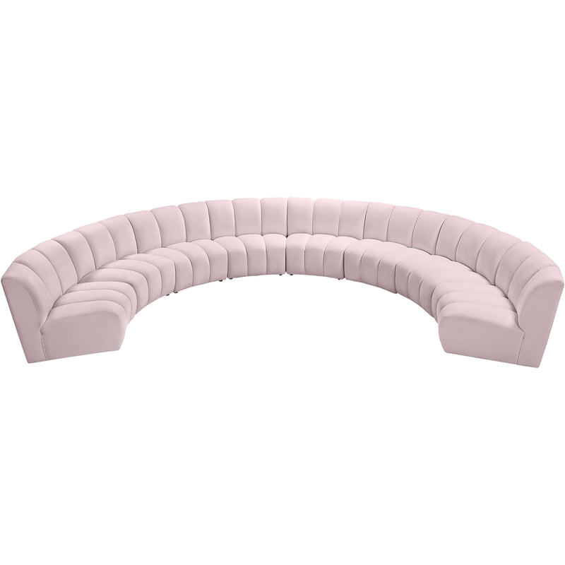 Meridian Infinity Pink Velvet 8pc. Modular Sectional IMAGE 3