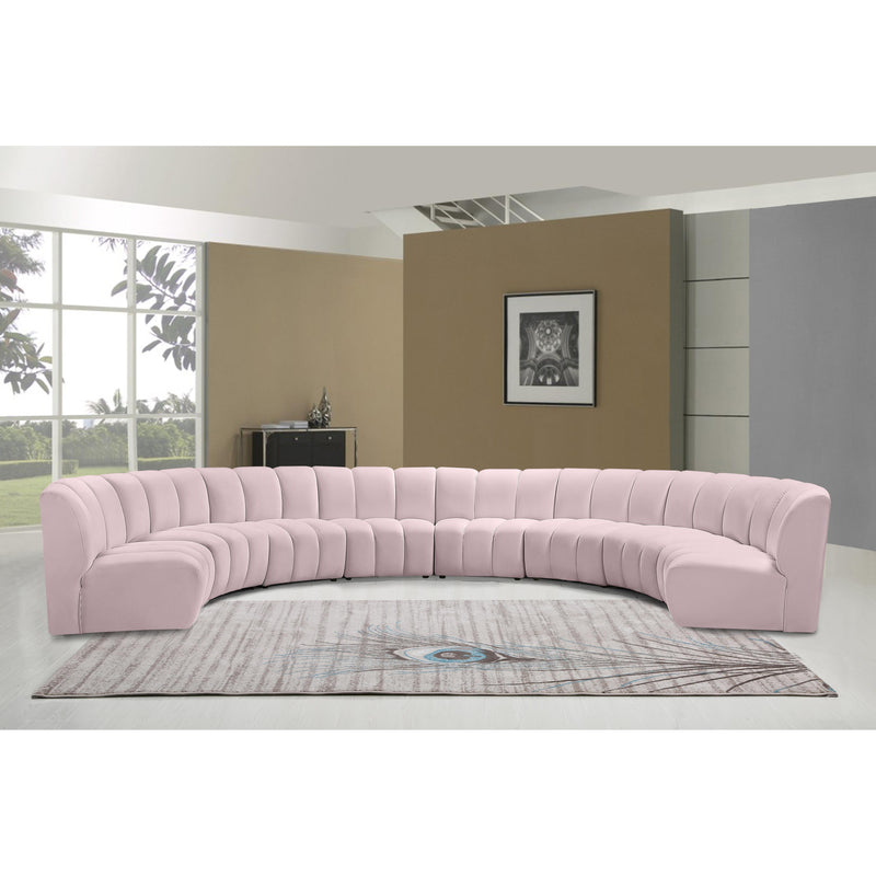 Meridian Infinity Pink Velvet 8pc. Modular Sectional IMAGE 9