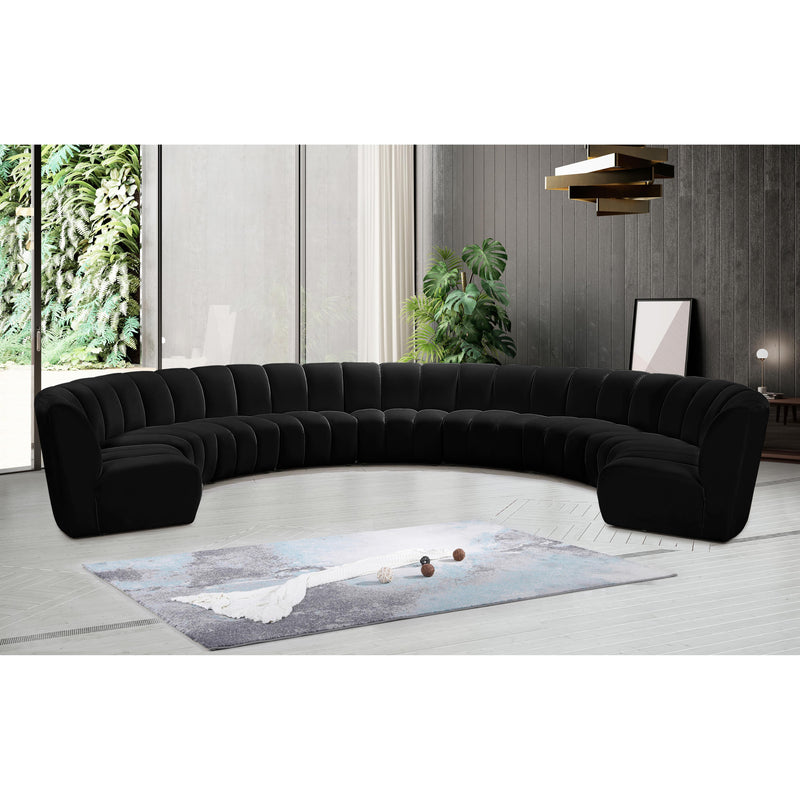 Meridian Infinity Black Velvet 9pc. Modular Sectional IMAGE 10