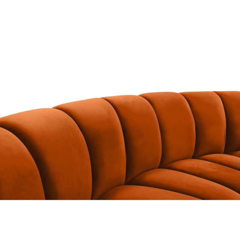 Meridian Infinity Cognac Velvet 9pc. Modular Sectional IMAGE 7