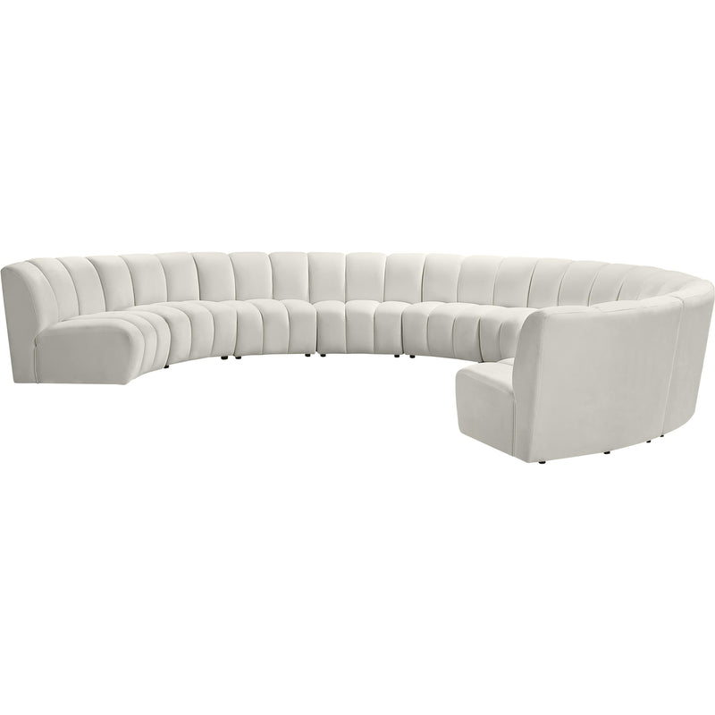 Meridian Infinity Cream Velvet 9pc. Modular Sectional IMAGE 2