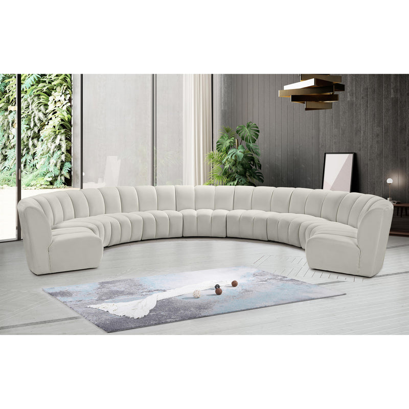 Meridian Infinity Cream Velvet 9pc. Modular Sectional IMAGE 9