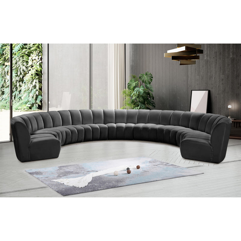 Meridian Infinity Grey Velvet 9pc. Modular Sectional IMAGE 10